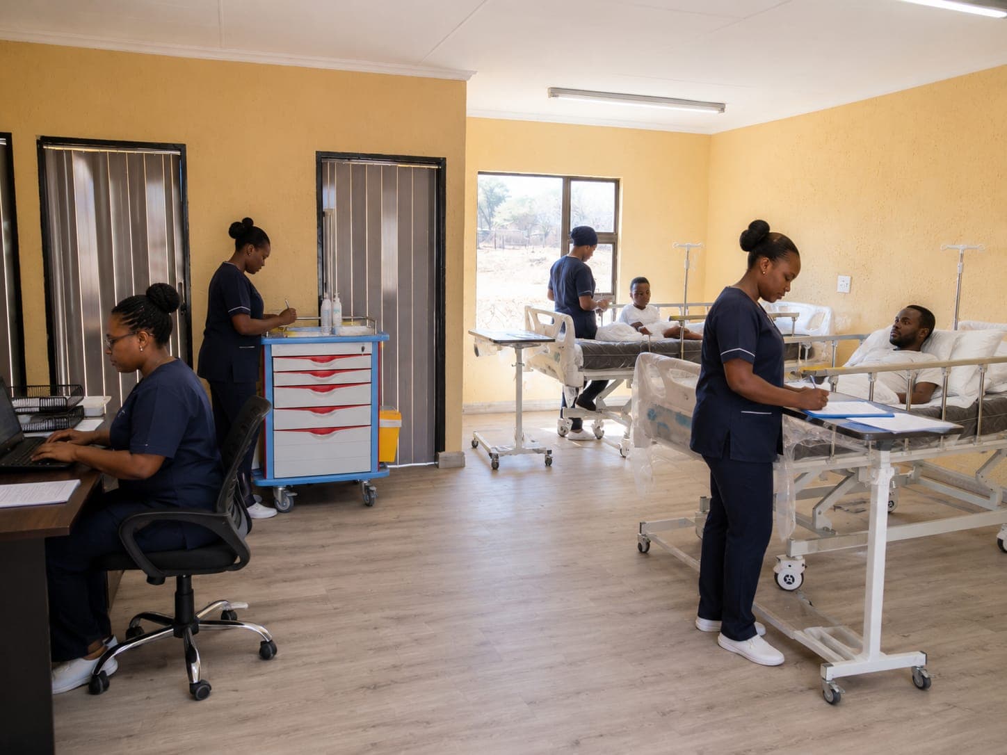 Comfortable patient ward with medical facilities
